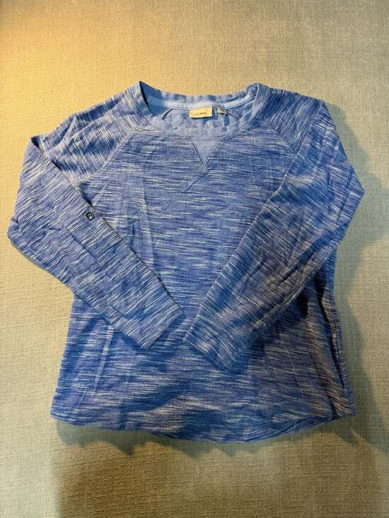 L.L.Bean Tops - L.L.Bean Blue Space-Dyed Long Sleeve Pullover Shirt Size M